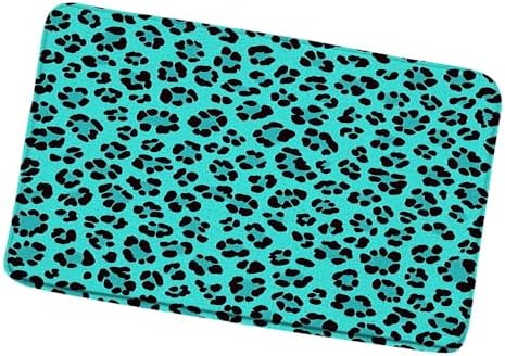 Teal Leopard Print Bath Mat 178x295 Inch 1