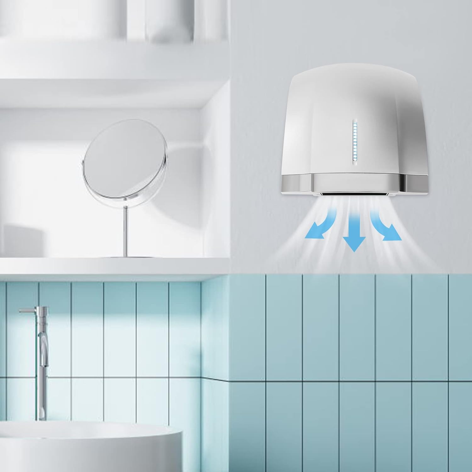 Fifizoo High Speed Quiet Hand Dryer with Hot Cold Control