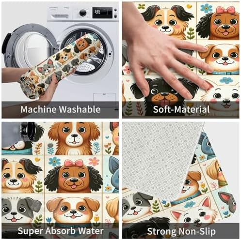 Cute Dog Bathroom Rug 24x16 inch Non-Slip