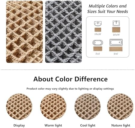 Non Slip Waffle Bath Mat Ultra Soft Quick Dry 18x30