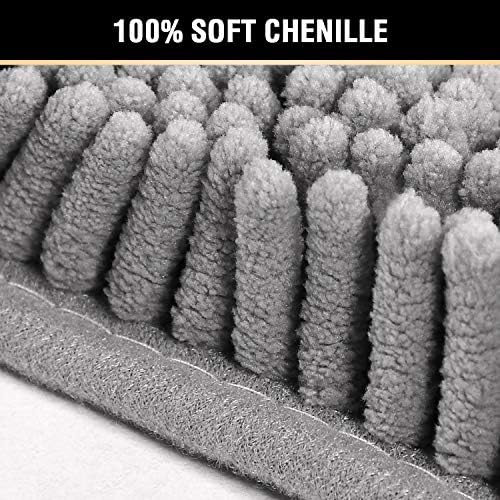 HVERSAILTEX Microfiber Bath Rug - Ultra Soft Grey 20x32