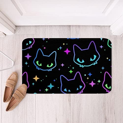 Neon Mushroom Bath Mat 24x16IN Kawaii Plush Decor