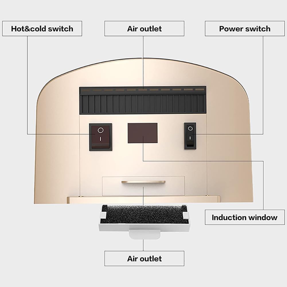 YXCUSAM Automatic Induction Hand Dryer Silver
