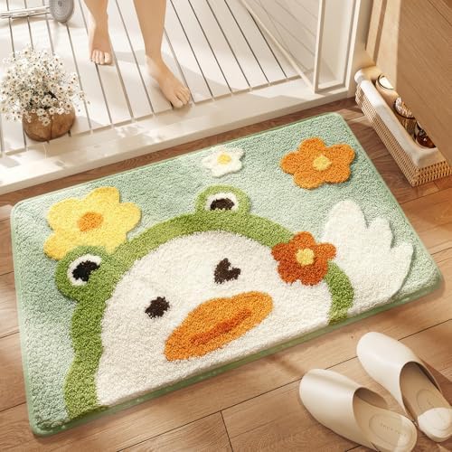 WREWING Animal Bath Mat with Cute Duck Design