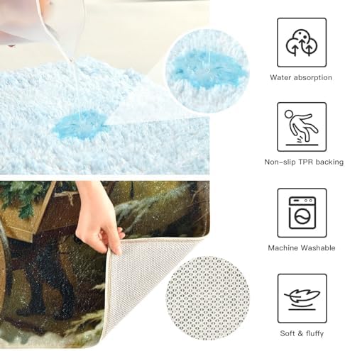 YETTASBIN Two Kids Pattern Bath Mats Set