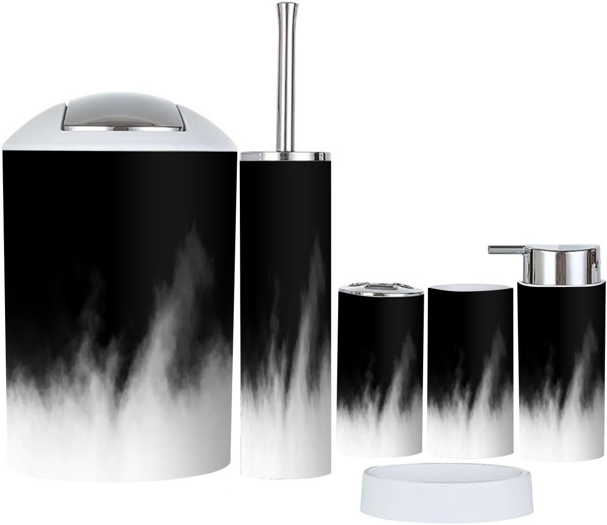 Boho Black Bathroom Accessory Set 6 Piece
