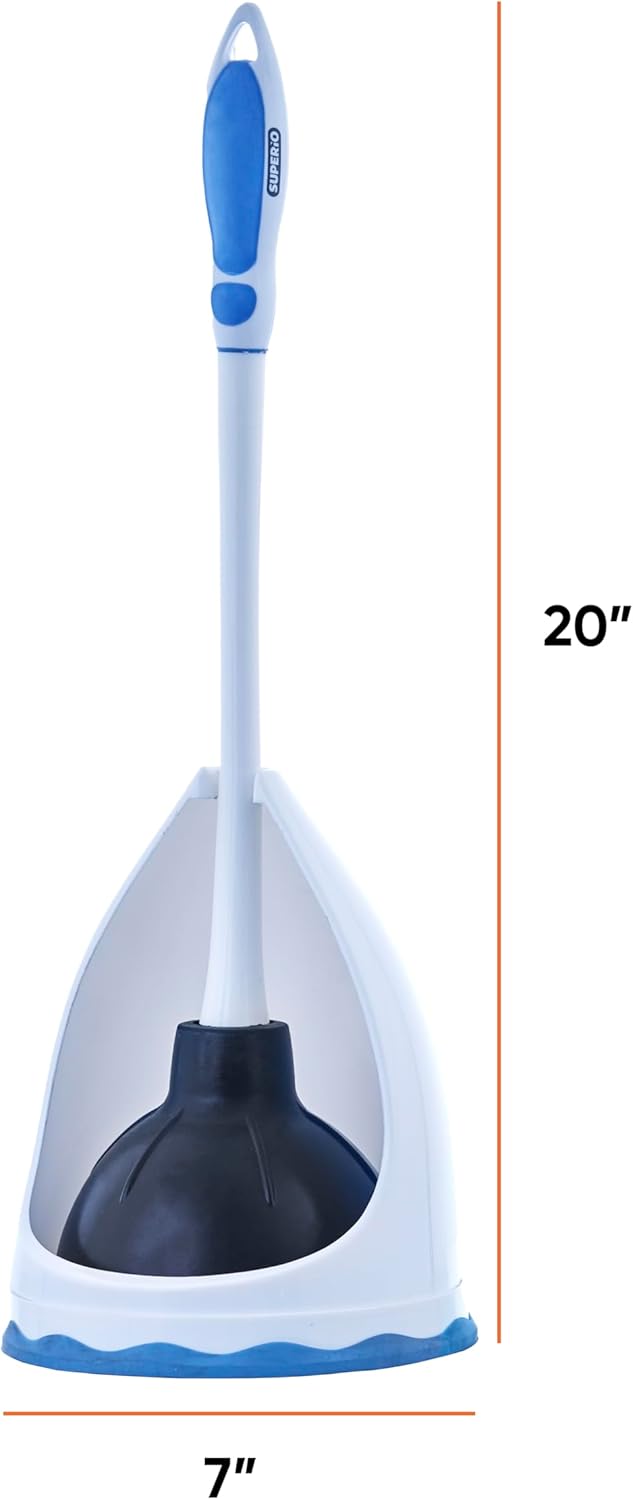 Superio Toilet Plunger and Holder Blue 2-Pack 1