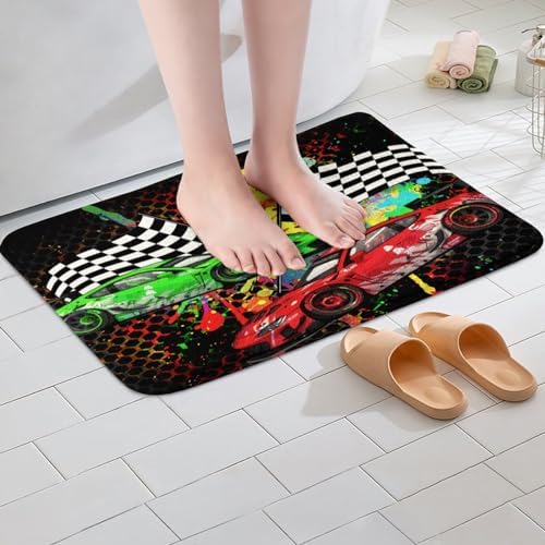 Feelyou Race Car Fleece Bath Rug 16x24 Inch
