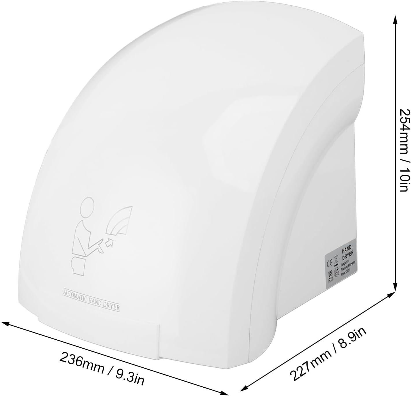 Yosoo 1200W Fast Drying Hand Dryer with Touch Sensor