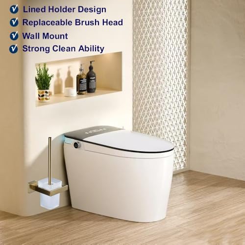 Gudetap Toilet Brush Holder Set with Brush Brushed Gold GT21109BG