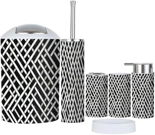 Boho Geometric Bathroom Accessory Set 6 Piece 1