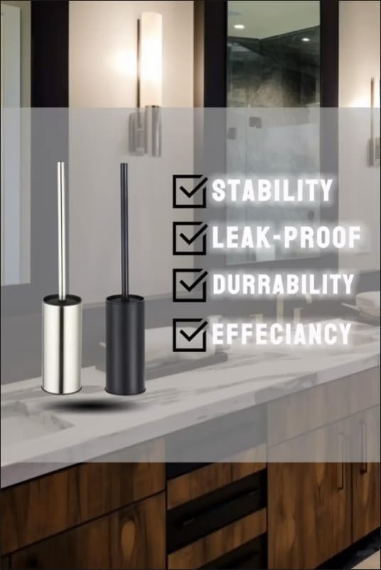 FlushFab Stainless Steel Toilet Brush and Holder Set