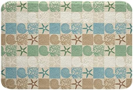 Nautical Anchor Bath Rug Non Slip Fleece Mat