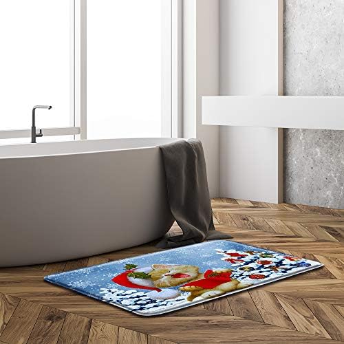 Christmas Cat Bath Mat with Snowflake Design