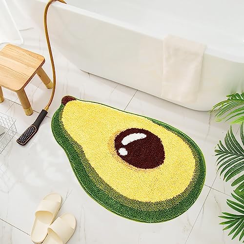 LEVINIS Avocado Bath Rug Non-Slip Absorbent Kids Bathroom Mat