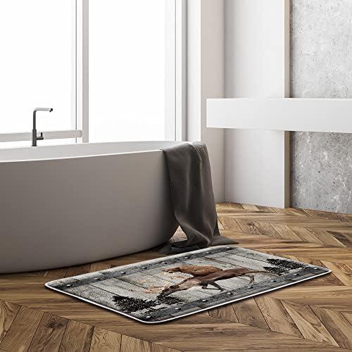 Rustic Bear Bath Mat 16x24 Inch Farmhouse Style