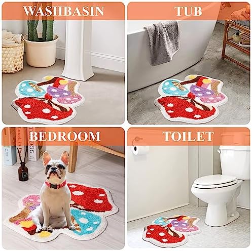 Mushroom Bathroom Rug - Non-Slip Soft and Absorbent