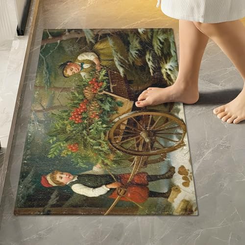 YETTASBIN Two Kids Pattern Bath Mats Set