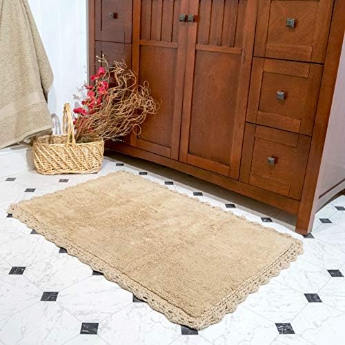 Chesapeake Linen Crochet Bath Rug Set 21 x 34 17 x 24