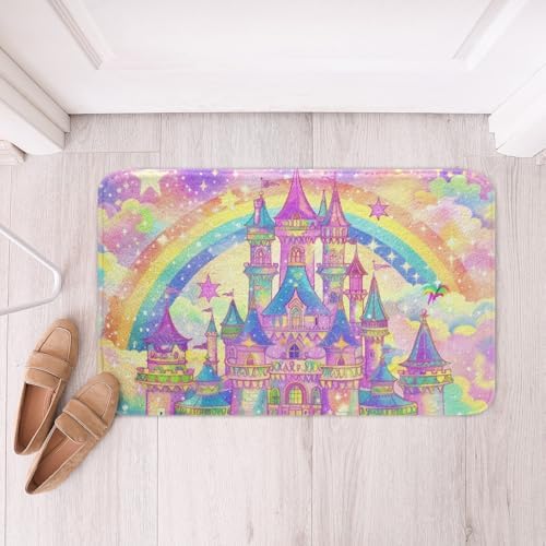 Feelyou Castle Bath Rug 16x24 Rainbow Kids