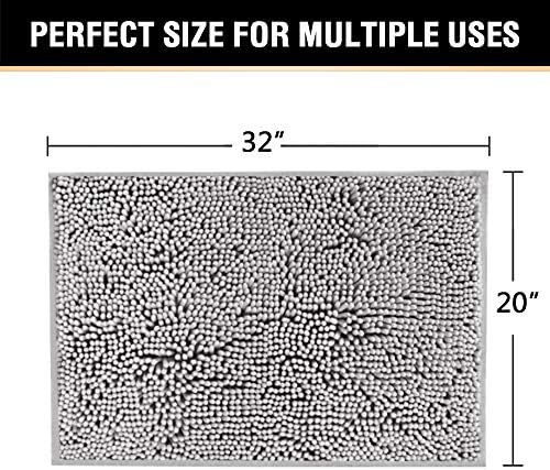 HVERSAILTEX Microfiber Bath Rug - Ultra Soft Grey 20x32