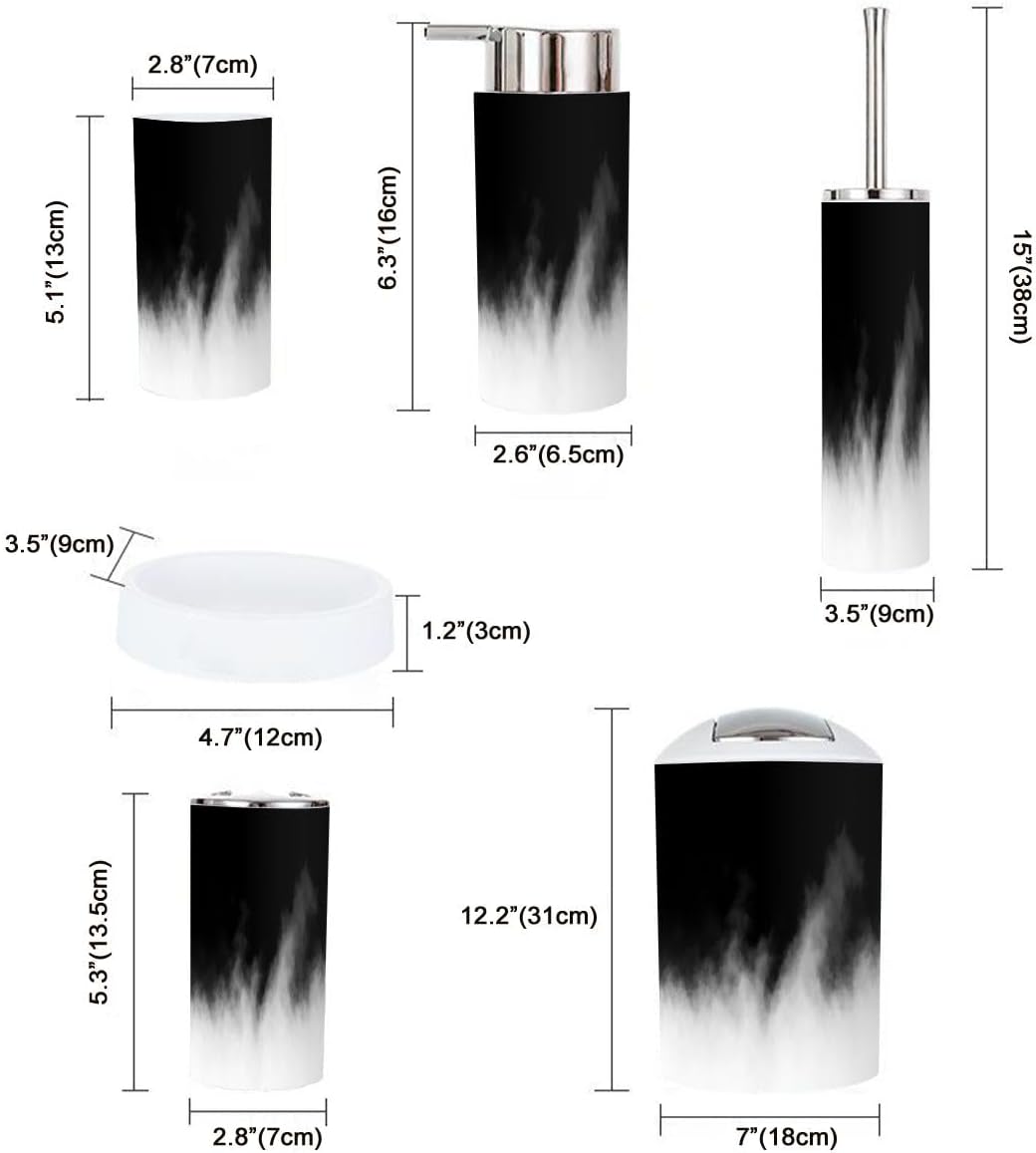 Boho Black Bathroom Accessory Set 6 Piece