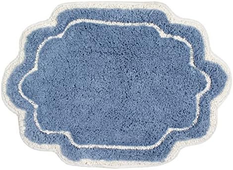 Home Weavers Allure Blue Cotton Bath Rug 17Lx24W