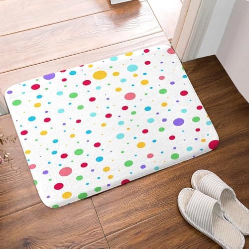 DYNH Kids Rainbow Flannel Bath Rug 16x24inch