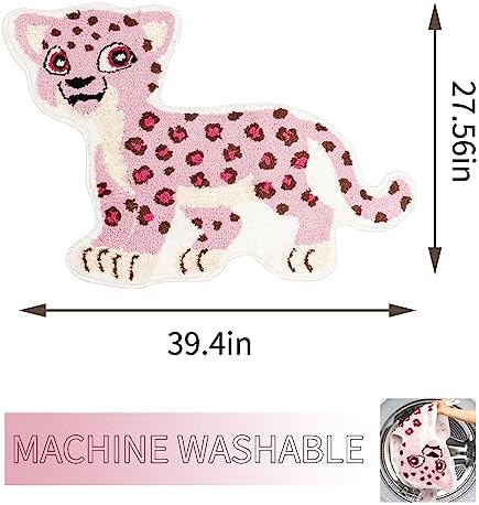 Fun Pink Leopard Bath Mat for Bathroom Decor