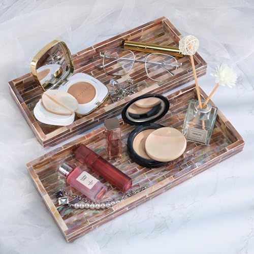 PEMAR Mother of Pearl Vanity Tray Set of 2