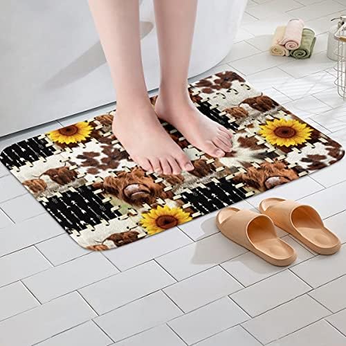 Highland Cow Bathroom Rug for Kids 16x24 Inches