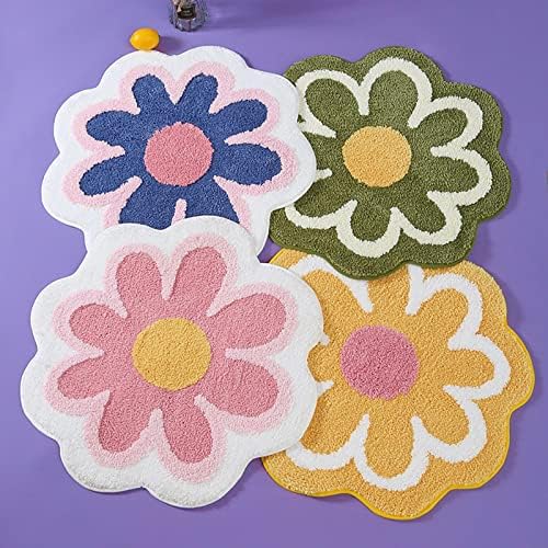 Daisy Flower Bath Mat Non-Slip Washable Bath Rug for Home