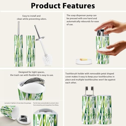 Boho Bathroom Accessory Set with 6 Pieces