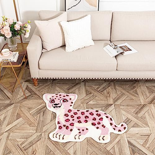 Fun Pink Leopard Bath Mat for Bathroom Decor