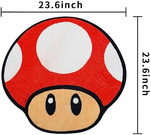 Faptoena Red Mushroom Bath Mat for Kids