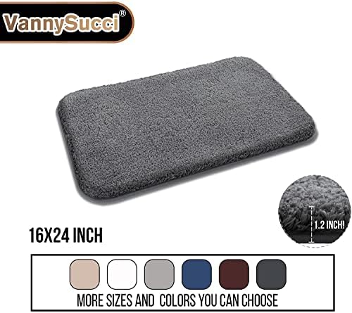 VannySucci 24x16 Non-Slip Bath Mat with Microfiber