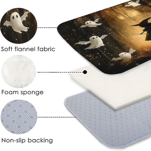 Halloween Witch Ghost Bath Mat - Spooky Decor Rugs