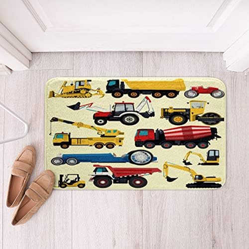 Cartoon Police Car Bath Rug Non Slip 24x16IN
