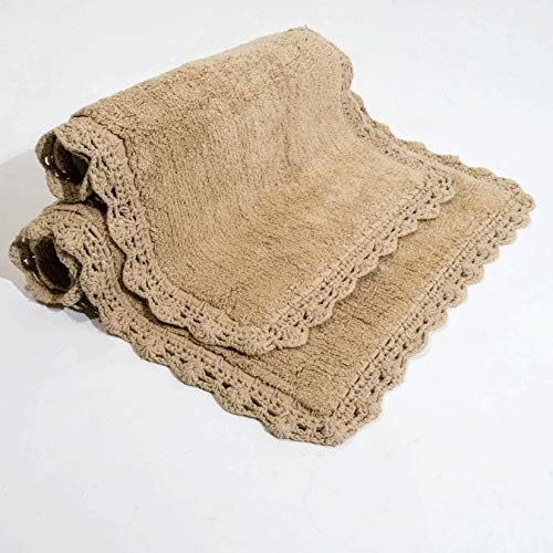 Chesapeake Linen Crochet Bath Rug Set 21 x 34 17 x 24