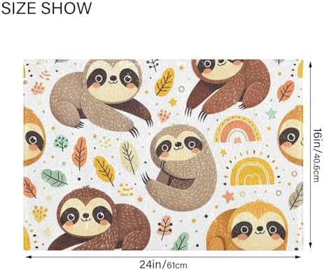 WELLDAY Bathroom Rug Sets 2 Piece Sloth Pattern