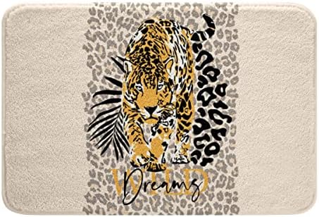 Tiger Print Bath Mat Leopard Pattern Door Mat for Home