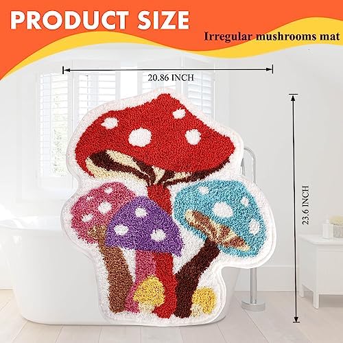 Mushroom Bathroom Rug - Non-Slip Soft and Absorbent