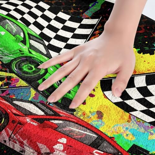 Feelyou Race Car Fleece Bath Rug 16x24 Inch