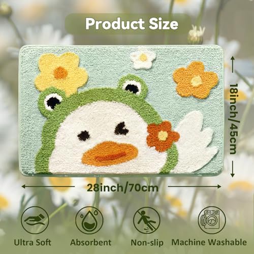 WREWING Animal Bath Mat with Cute Duck Design