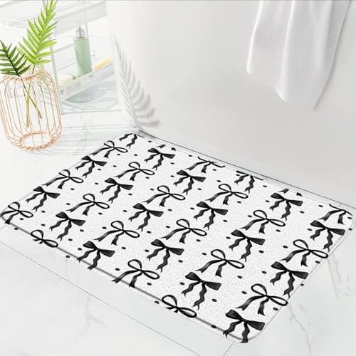 Cute Bow Bath Mat 18x30 Inch Modern Design