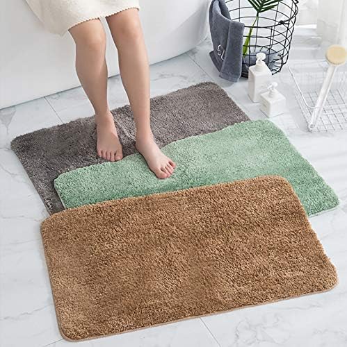 Eanpet Shaggy Bath Rug Non-Slip Chenille Red