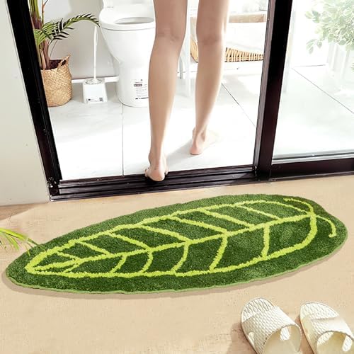 Sisher Green Leaf Bath Mat 46x18