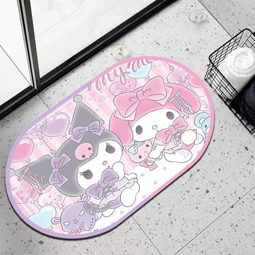 Anime Cartoon Bath Mat 40x60cm Quick Dry