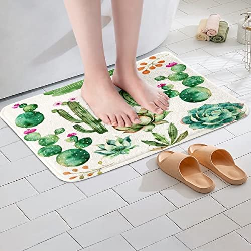 Feelyou Cactus Bath Rug 16x24 Inch Boho Design 1