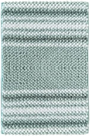 HDFK Soft Chenille Bath Mat with Striped Design